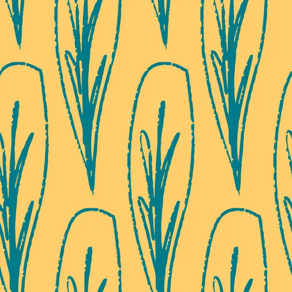 Απρόσκοπτη Μοτίβο Κίτρινη Υφή Φύλλα Φυτών Απλή Σχεδιαστική Διανυσματική Απεικόνιση — Διανυσματικό Αρχείο