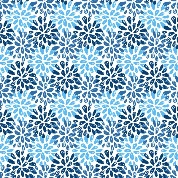 Mavi Çiçek Yıldız Çiçeği Kusursuz Desen Sevimli Tekstil Tasarımı — Stok Vektör