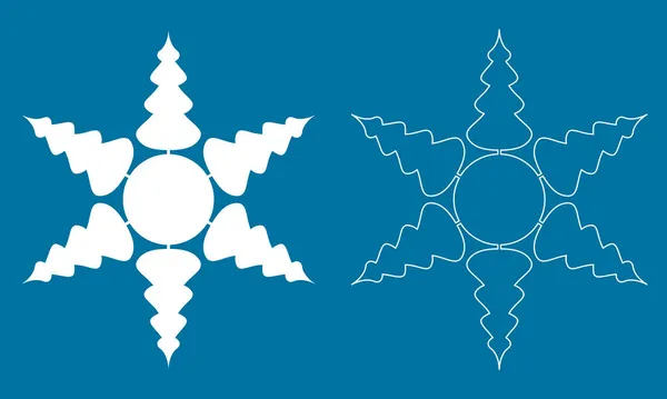 Floco Neve Árvore Inverno Natal Floco Neve Cristal Gelo Branco —  Vetores de Stock