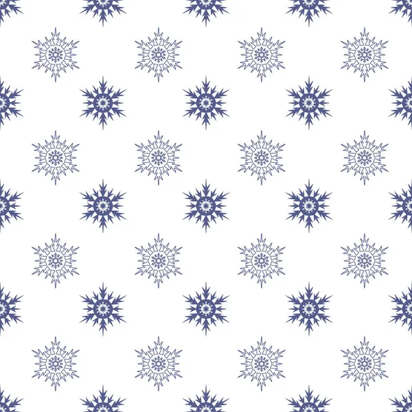 Снежинка Рождественские Украшения Бесшовный Узор Милый Векторный Фон — стоковый вектор