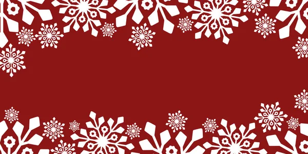 Zimowa Ulotka Nagłówka Świąteczne Dekoracje Czerwone Tło Śnieżynka Kryształ Lodu — Wektor stockowy