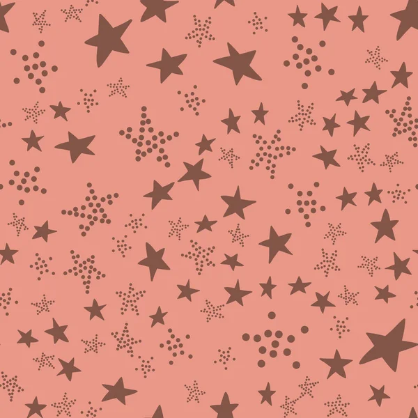 Nahtloses Muster Sternchen Aschrosa Designvektorillustration Mit Sternelement — Stockvektor