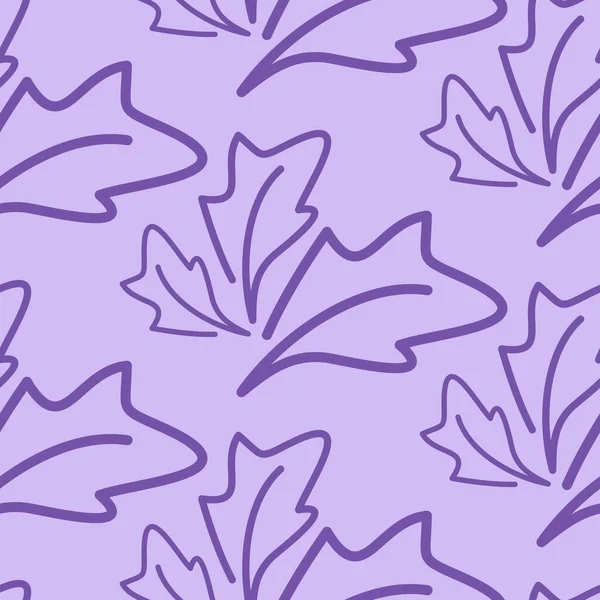 Фиолетовый Листовой Листовой Листовой Бесшовный Рисунок Текстильный Дизайн Векторная Иллюстрация — стоковый вектор