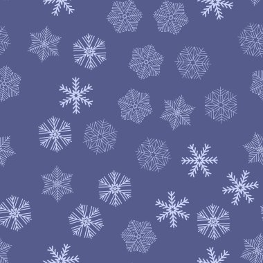 Karlı Noel desensiz, tekstil için mavi kristal kar tanesi, duvar kağıdı ve ambalaj kağıdı