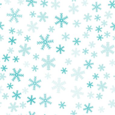 Renkli kar taneli kusursuz Noel deseni, tekstil tasarımı için kış festivali süsü ve hediyeler için ambalaj kağıdı