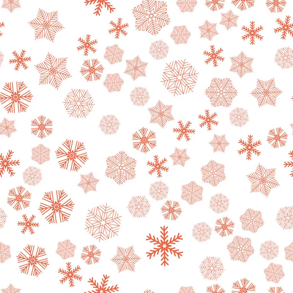 Snowy Christmas Bezszwowy Wzór Czerwony Kryształ Płatki Śniegu Dla Tekstyliów — Wektor stockowy