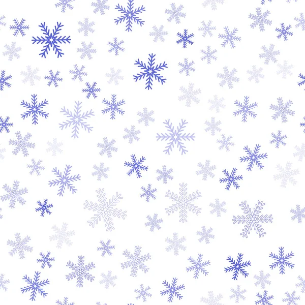 Снежный Рождественский Узор Голубая Хрустальная Снежинка Текстиля Обоев Оберточной Бумаги — стоковый вектор