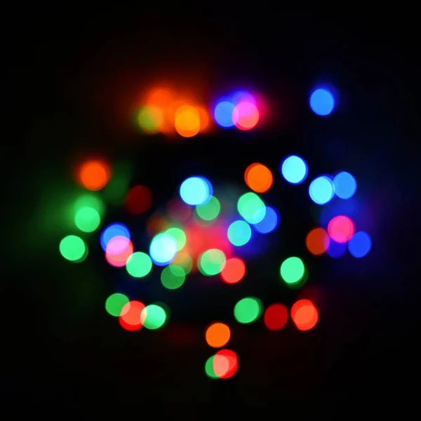 Luzes Natal Fundo Abstrato Colorido Bonito Borrado Com Decorações Árvore — Fotografia de Stock