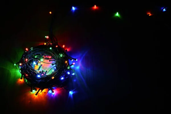 Luci Natale Bellissimo Sfondo Colorato Astratto Con Decorazioni Dell Albero — Foto Stock