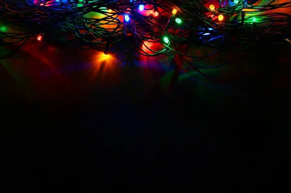 Luci Natale Bellissimo Sfondo Colorato Astratto Con Decorazioni Dell Albero — Foto Stock