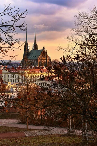 Město Brno České Republice Evropa Petrov Katedrála Svatého Petra Pavla — Stock fotografie