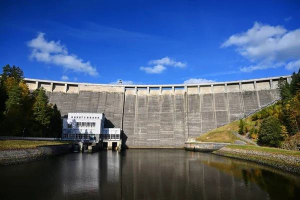 Zapora Wodna Vir Czechy Europa Zbiornik Wody Pitnej Elektrownia Hydrauliczna — Zdjęcie stockowe