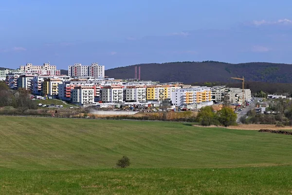 Construcción Nuevos Edificios Apartamentos Urbanización Concepto Vivienda Construcción Nuevos Apartamentos — Foto de Stock