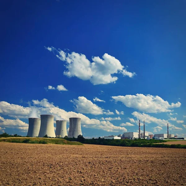 Nuclear power plant. Concept for industry and technology - energy crisis. Increasing energy prices - Russia\'s war on Ukraine. Dukovany - Czech Republic.