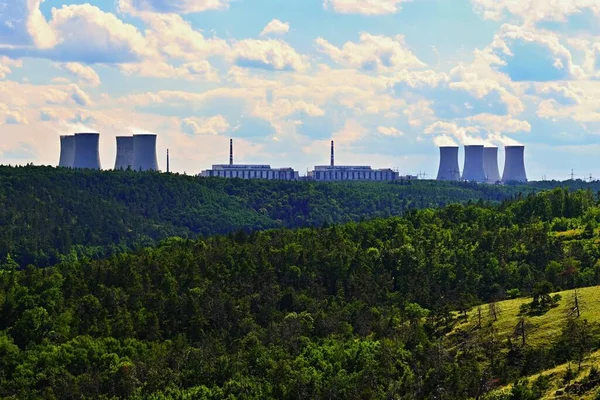 Central Nuclear Conceito Para Indústria Tecnologia Crise Energética Aumento Dos — Fotografia de Stock