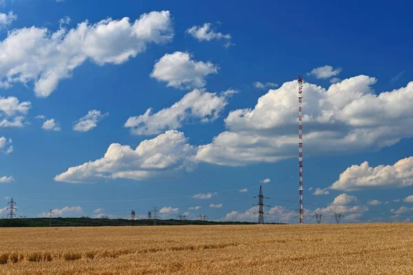 Tall Mast Countryside Meteorological Research Station Dukovany Czech Republic — Stock Photo, Image
