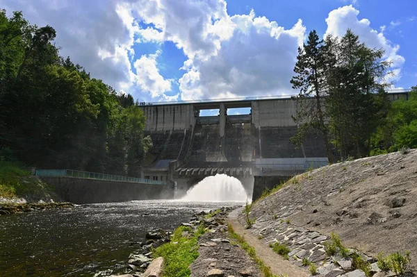 Hydroelectric Power Station Run River Hydroelectric Power Station Kaplan Turbine — Stok Foto