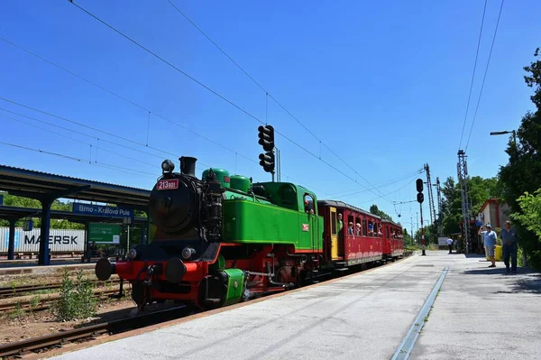 Brno Czech Republic June 2022 Beautiful Old Czech Train Steam — Stock Photo, Image