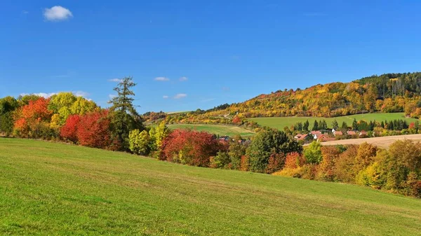 Herbstlandschaft Schöne Bunte Natur Der Herbstzeit Tschechien Saisonaler Hintergrund — Stockfoto