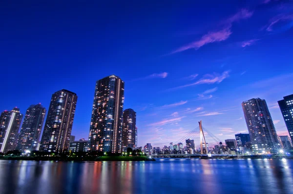 Horizonte de Tokio en el crepúsculo — Foto de Stock