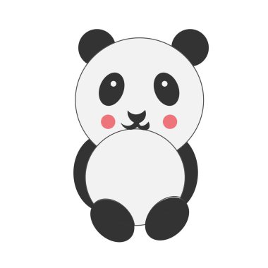 Baskı için şirin küçük panda tasarımı ya da poster, kart, el ilanı, çıkartma ya da tişört olarak kullanmak