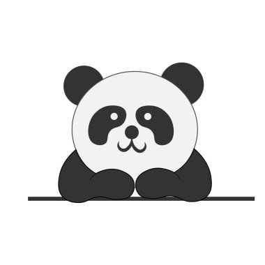 Baskı için şirin küçük panda tasarımı ya da poster, kart, el ilanı, çıkartma ya da tişört olarak kullanmak