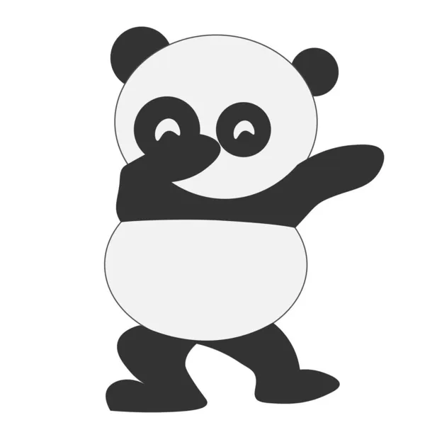 Carino Piccolo Disegno Del Panda Stampa Uso Come Poster Carta — Vettoriale Stock