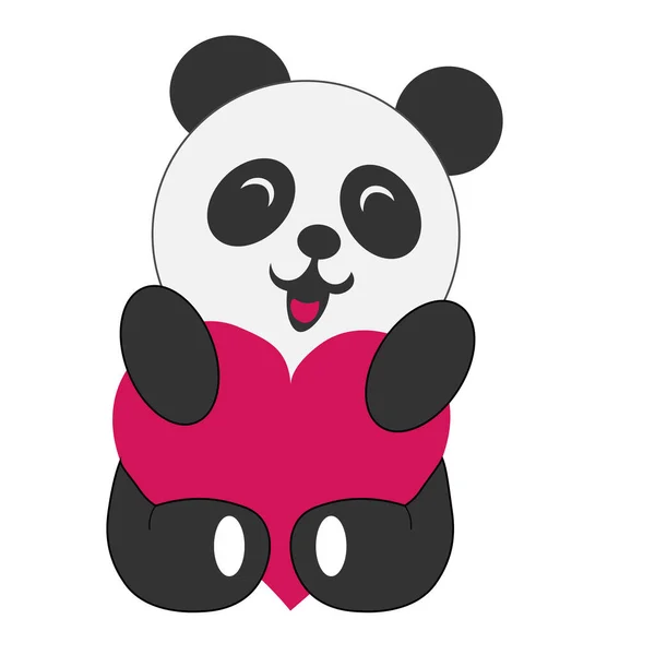 Χαριτωμένο Σχέδιο Panda Για Εκτύπωση Χρήση Αφίσα Κάρτα Φυλλάδιο Αυτοκόλλητο — Διανυσματικό Αρχείο