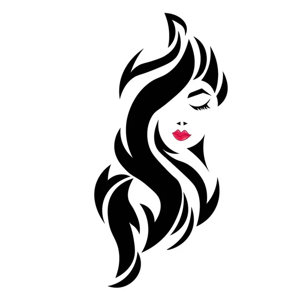 Beautiful Woman Face Design Pentru Imprimare Sau Utilizare Logo Design — Vector de stoc