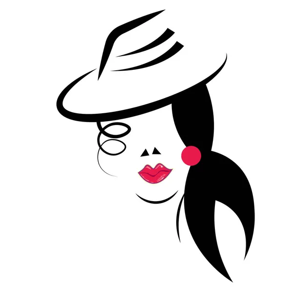 Hermoso Diseño Cara Mujer Para Imprimir Usar Como Diseño Logotipo — Archivo Imágenes Vectoriales