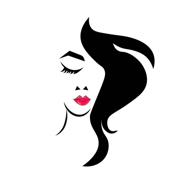 Belle Conception Visage Femme Pour Imprimer Utiliser Comme Logo Carte — Image vectorielle