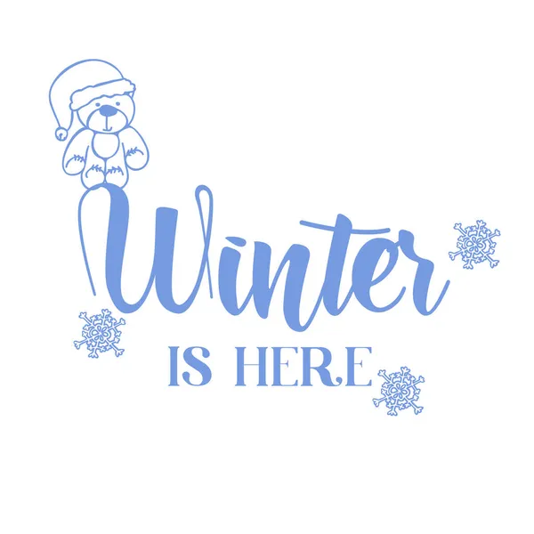 Winter Christmas Quote Design Beschriftung Für Karte Postkarte Becher Aufkleber — Stockvektor