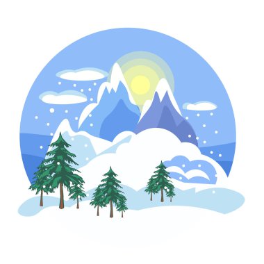 Winter Landscape Design for print or use as poster, card, flyer or T Shirt