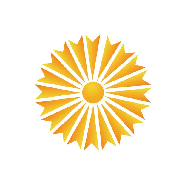 Icono Del Sol Icono Estrella Del Sol Amarillo Verano Luz — Vector de stock