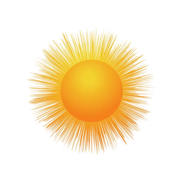 Sonnensymbol Gelber Sonnenstern Sommer Sonnenlicht Natur Himmel Vektor Abbildung Isoliertes — Stockvektor