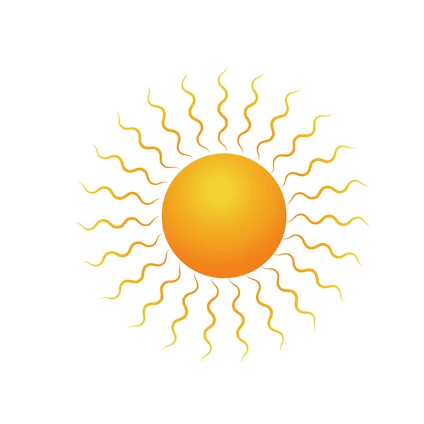 Sonnensymbol Gelber Sonnenstern Sommer Sonnenlicht Natur Himmel Vektor Abbildung Isoliertes — Stockvektor