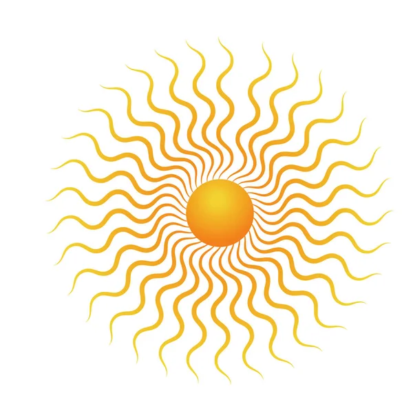 Sun Icon Yellow Sun Star Icon Summer Sunlight Nature Sky — Stock Vector