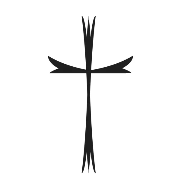 Christian Cross Design Para Tatuaje Uso Como Póster Tarjeta Volante — Vector de stock