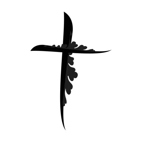 Christian Cross Design Para Tatuaje Uso Como Póster Tarjeta Volante — Archivo Imágenes Vectoriales