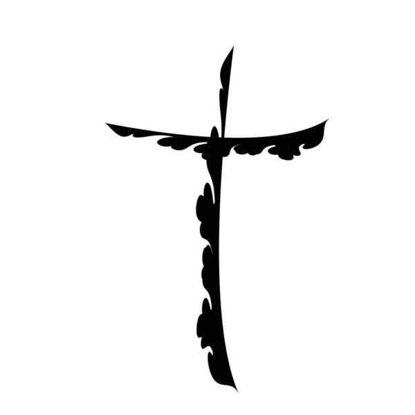 Christian Cross Design Pour Tatouage Utilisation Comme Affiche Carte Flyer — Image vectorielle