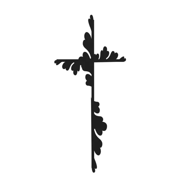 Christian Cross Design Tatuaggio Utilizzare Come Poster Carta Volantino Maglietta — Vettoriale Stock