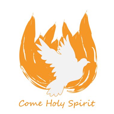 Pentecost Sunday, Come Holy Spirit, baskı için tipografi ya da poster, kart, broşür ya da tişört olarak kullanmak