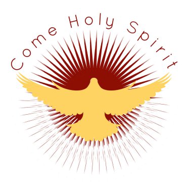 Pentecost Sunday, Come Holy Spirit, baskı için tipografi ya da poster, kart, broşür ya da tişört olarak kullanmak
