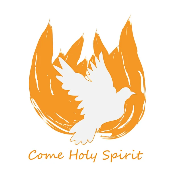 Domenica Pentecoste Vieni Spirito Santo Tipografia Stampa Uso Come Poster — Vettoriale Stock