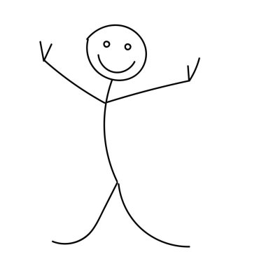 Mutlu Çubuk Şekil Vektör Çizimi. Çizgi film simgesi.