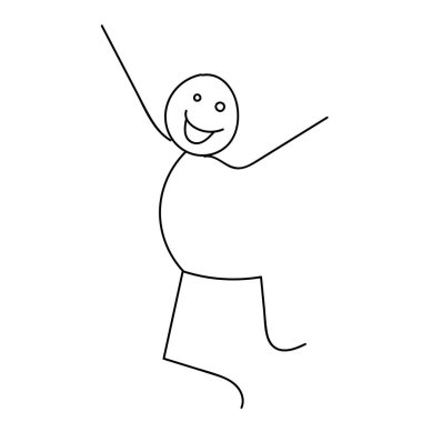 Mutlu Çubuk Şekil Vektör Çizimi. Çizgi film simgesi.