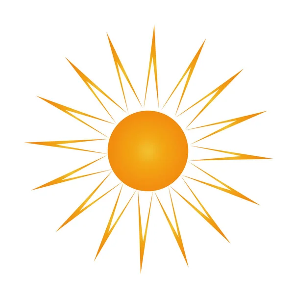 Güneş Ikonu Sarı Güneş Yıldızı Ikonu Yaz Günışığı Doğa Gökyüzü — Stok Vektör