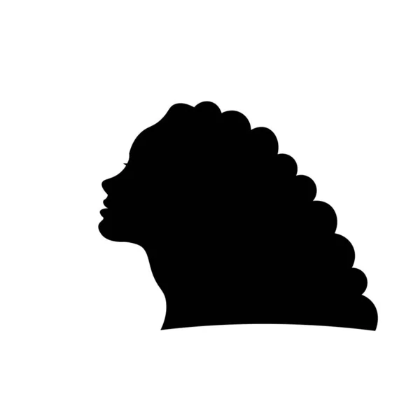 Mulher Bonita Africana Com Estilo Cabelo Afro Retrato Ilustração Preto — Vetor de Stock