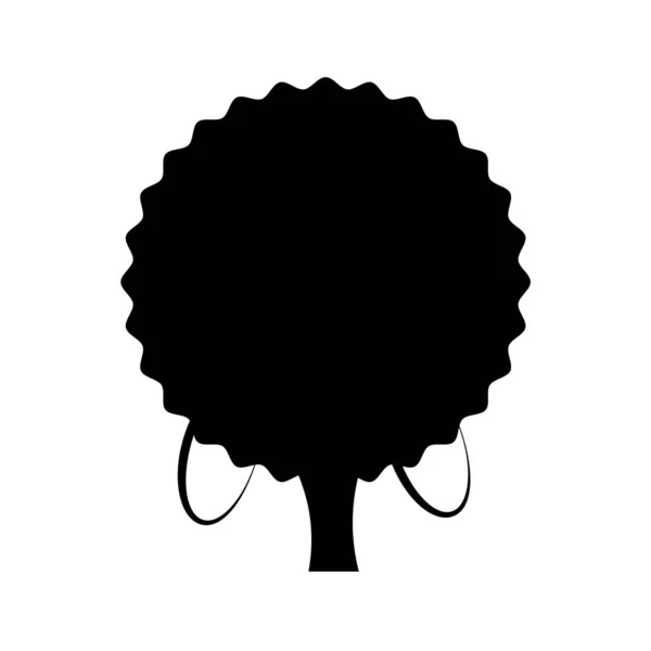 Afrikanische Hübsche Frau Mit Afro Frisur Porträt Schwarz Weiß Illustration — Stockvektor