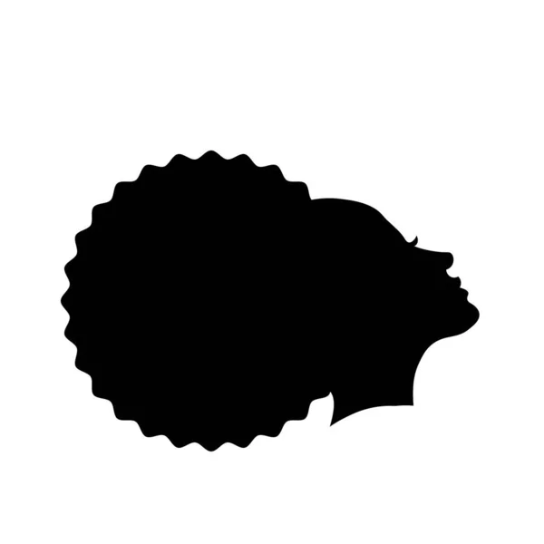 Mulher Bonita Africana Com Estilo Cabelo Afro Retrato Ilustração Preto —  Vetores de Stock